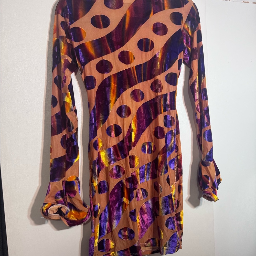 Multicolor Long Sleeve Dress